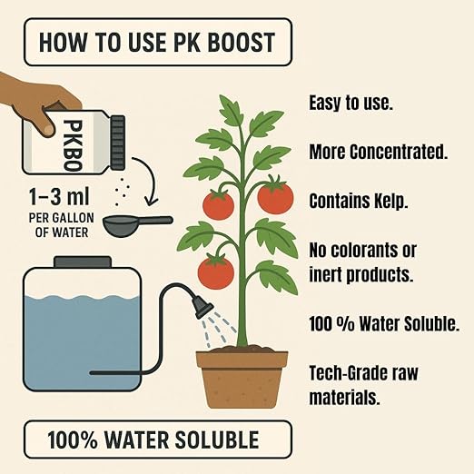 PK Boost - Hydroponic Flower Booster - Bud Enhancer - Blooming Booster - Highly Concentrated Phosphorus and Potassium - Pure Tech Grade Fertilizer - Flower Increaser