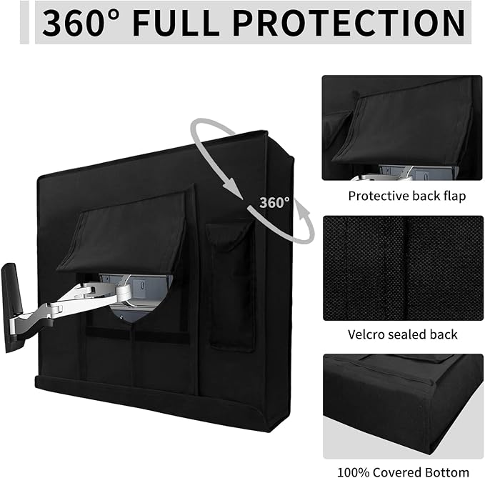 Outdoor TV Cover for 30 to 32 inch with Openable Front Flap for Watching TV, Convenient Use without Remove, Durable TV Cover with Free Cleaning Cloth