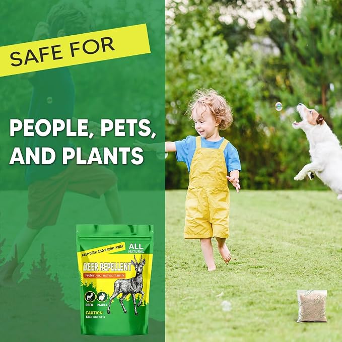LAQDECDV Deer Repellent Outdoor, Rabbits Repellent, Deer and Rabbit Repellents for Plant, Deer Repellant for Garden, Deers Deterrent for Yard, Keep Deers Away from Flowers, Lasts Up to 60 Days-8P