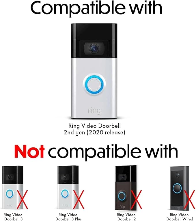 Solar Charger Compatible with Ring for Video Doorbell (2nd Gen-2020 Release)