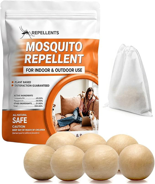 SCFKAOF Mosquito Repellent Outdoor Patio, Mosquito Deterrent for Yard, Indoor Mosquito Repellent Balls, Mosquito Repeller for Patio, Keep Mosquito Away, Covers 120 Sq. Ft, 60 Days Protection-7 Packs