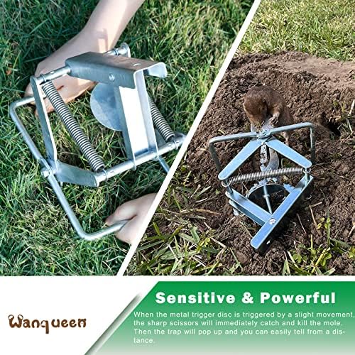 Mole Traps that Kill Best, Scissor for Lawns Vole Traps Outdoor Use, Mole Trap Easy to Set Galvanized Steel Reusable Quick Capture Gopher