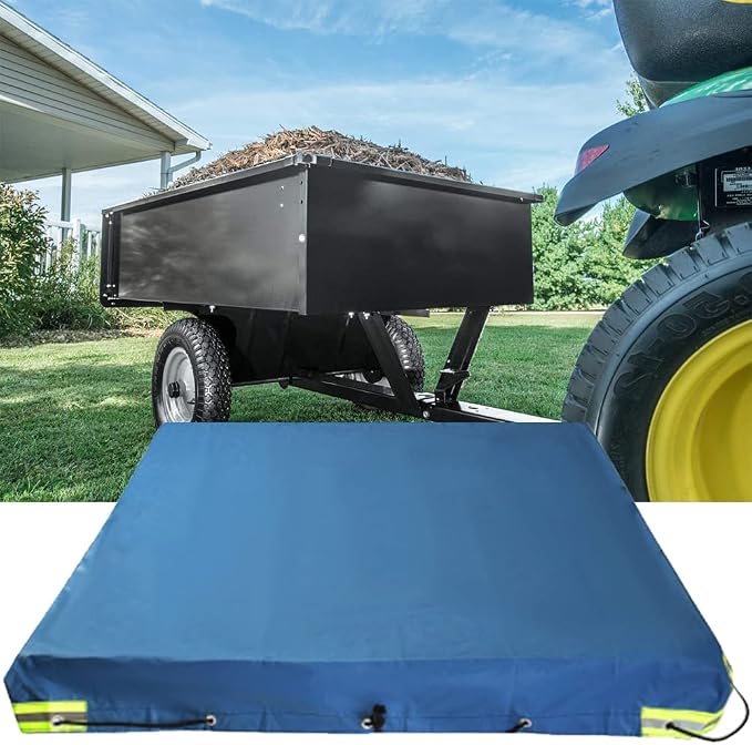 Tipping Trailer & Wagon Cover - Steel Folding Cargo Trailer Cover 72x48x5in Blue