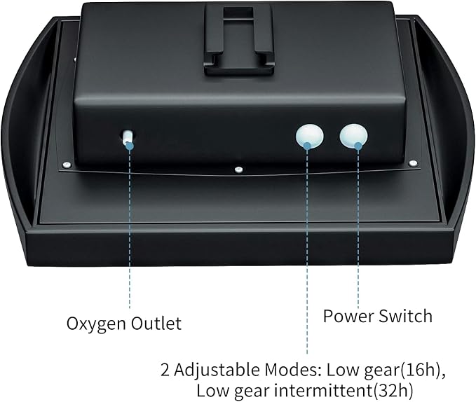 Solar Fish Tank Oxygen Pump, 2W Plug-in Aquarium Oxygenator, Fishing Oxygenator Air Pump with Piped Bubble Rock for Fish Tanks, Outdoor Ponds (Dual Head Rechargeable)