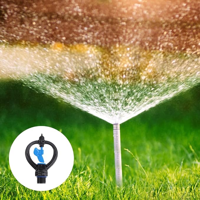 Cabilock 4.33 Inch Butterfly Rotating Nozzle with 1/2 Inch Male Thread Lawn Sprinkler Head for Garden Irrigation and Lawn Watering Plastic Rotary Sprinkler for Efficient Outdoor Sprinkling