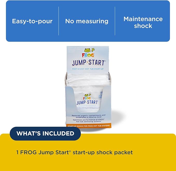 FROG Jump Start for Hot Tubs - Start-Up Chlorine Shock Removes Organic Contaminants & Establishes Chlorine Level - Hot Tub Set Up & Treatment - 1 Pack