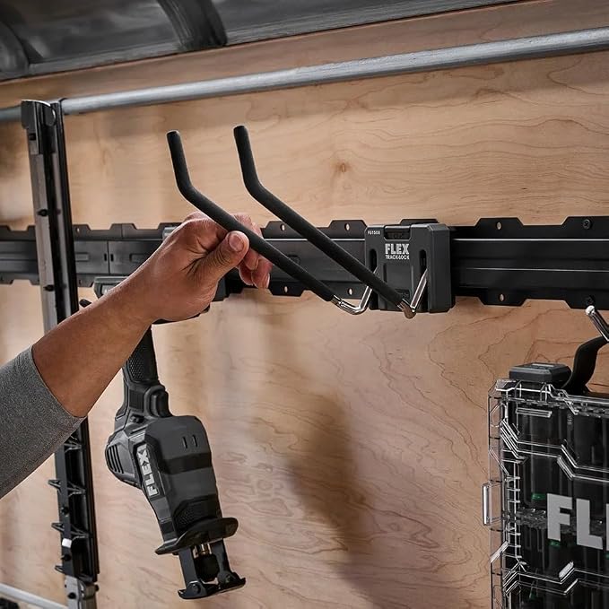 FLEX Track-Lock Wall Mount Storage System Large Folding Dual Straight Hook 2 Pack - FS1508-2