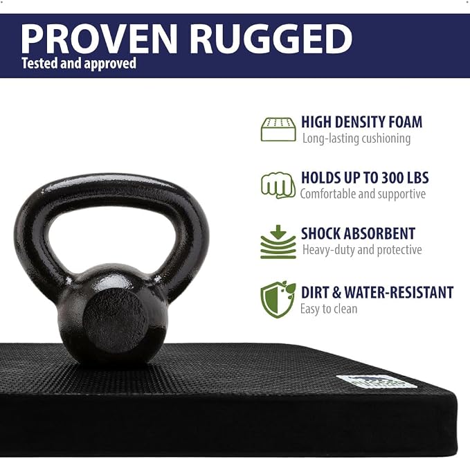 RUGGED RHINO Kneeling Pad and Garden Hose Bundle, Kneeling Pad is 17.5x11 Inch, Garden Hose is 25 Feet Long, Both in Black Color, 2 Item Outdoor Bundle
