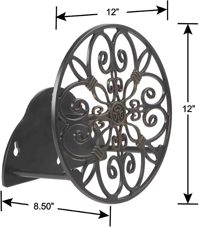Liberty Garden Products 670 Wall Mounted Decorative Hose Butler, Holds 125-Feet of, Black (Pack of 2)