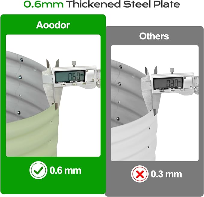 Aoodor 2 Pack 17" Tall 24" Metal Raised Garden Bed, Outdoor Planter Box and Raised Garden Kit for Vegetables, Flowers, and Herbs, Olive Green