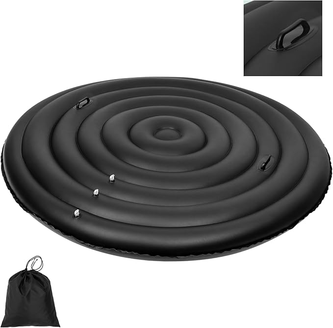 Inflatable Hot Tub Cover Round Replacement All Saluspa Intex Spa Covers Insert One Size Fits All Insulated Thermal Energy Saving Hot Tub Lid Replacement Used for Rain-Proof Snow-Proof （with Handle）