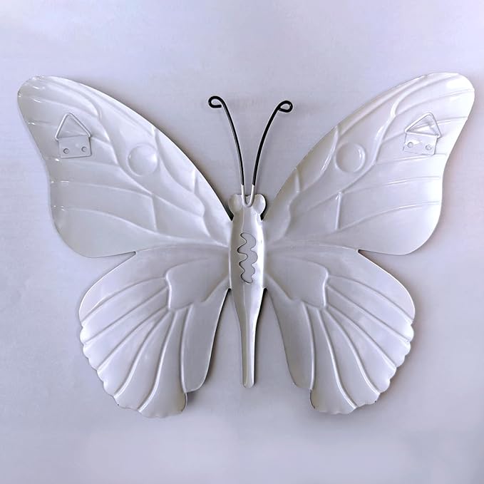 Metal Butterfly Wall Decor - 9.6" Outdoor Fence Wall Art Decor, Hanging Decoration for Garden Yard Living Room Bedroom Patio Balcony(4 Pack)