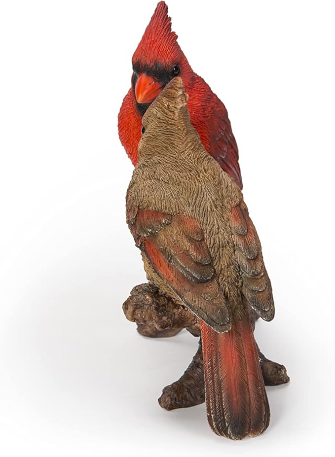 HI-LINE Gift Cardinal Couple on Stump Garden Statue, Multicolor