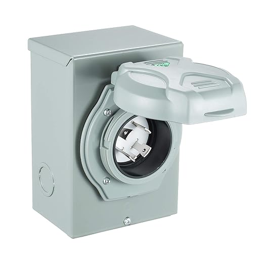 Miady 30 Amp Generator Power Inlet Box, L14-30P, 125/250 Volt, for Generators Up to 7500 Watts, Weatherproof, ETL Listed