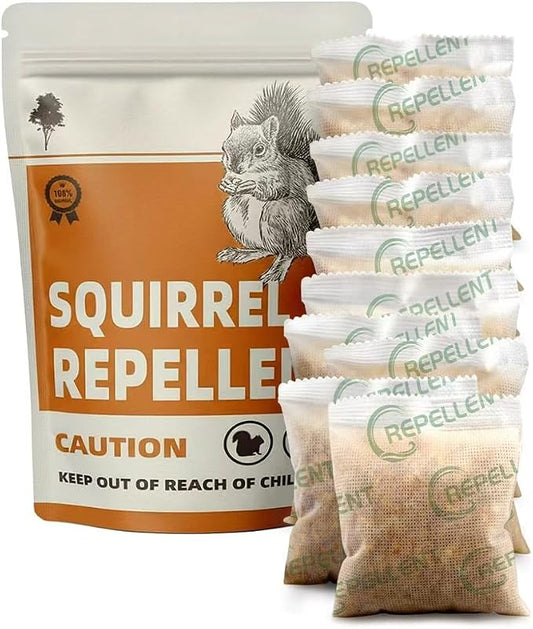 Squirrel Repellent Outdoor, Chipmunk Repellent for Garden, Attic, Garage, Patio and Sheds, Squirrel Deterrent, Keep Squirrels Out of Yard, Covers Up to 120 sq ft, 10 Packs