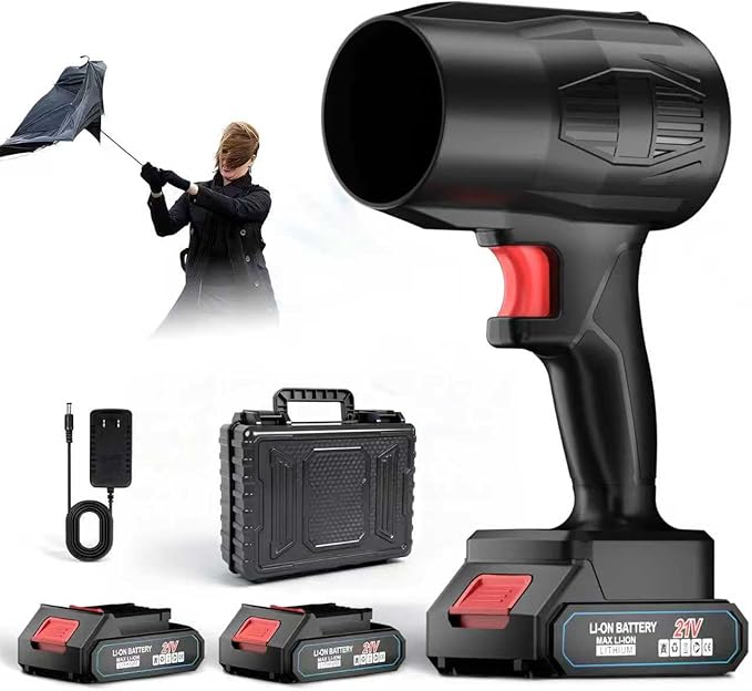 21V Cordless Leaf Blower, 990000 RPM High-Speed,6000MAh Large-Capacity Batteries & Fast Charger Included, Lightweight Handheld Blower for Lawn/Garden/Yard Cleanup