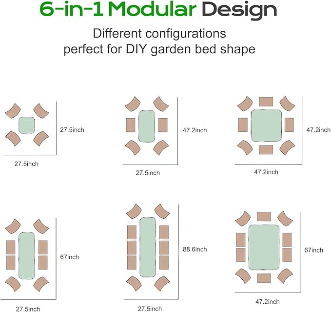 Aoodor 17" Tall Oval Galvanized Raised Garden Bed Kit, 6-in-1 Large Metal Outdoor Planter Box for Vegetables, Flowers, and Herbs, 7.5 x 2.3 x 1.5 Ft, Color