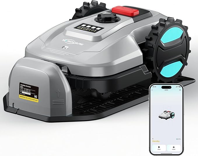 Robotic Lawn Mower with App Control, Auto-Charging & Obstacle Avoidance, Adjustable Cutting Height, Weather Sensor Smart Automatic Lawn Mower for Lawns up to 4300 sq.ft