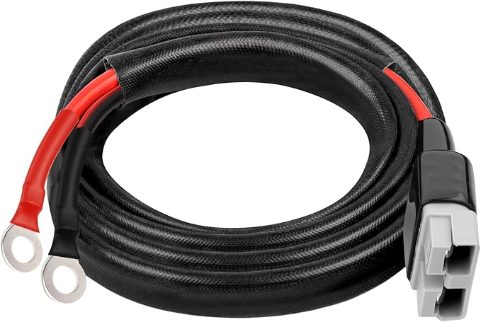 XRDS -RF 8AWG Battery Quick Connect Cable 8 FT, 50 Amp Anderson-Style Connector to O-Ring Terminal, for Solar, RV, EV, and Backup Power Systems
