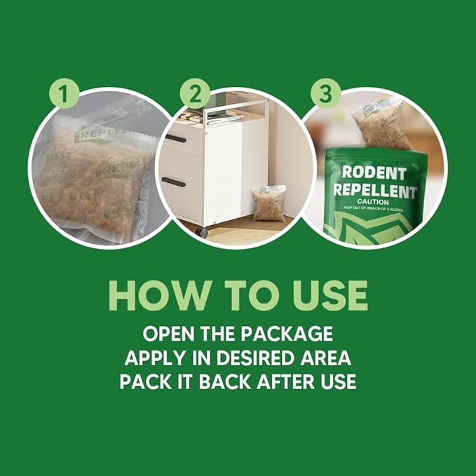 LEBMP Rodent Repellent, Mice Repellent Indoor, Mouse Repellent Pouches, Rat Repellant for Home, Mouse Pouch Deterrent Outdoor, Peppermint Rodent-Repelling Pouch, Keep Mice Away from Camper/Garage-10P