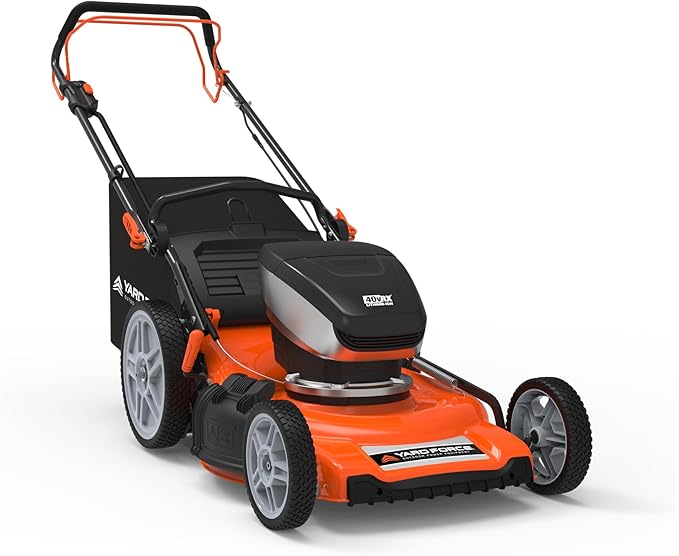 Yard Force Electric YF40VRX21-SP 21" Cordless Lawn Mower – 40V Lithium-Ion Battery, 3-in-1 Self-Propelled, Adjustable Cutting Heights, Brushless Motor. 2X Batteries Included.