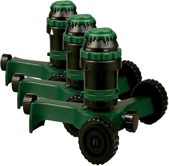 Orbit 58572N H2O-Six Gear-Drive Sprinkler on Plastic Wheel Base (Pack of 3)
