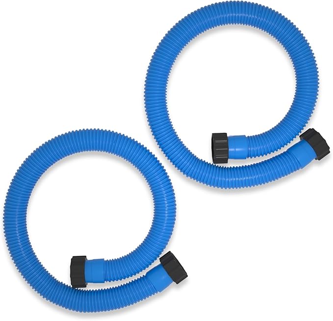 1.5" x 40" Pool Hose Replacement, Pack of 2 - Compatible with Above Ground Pools Filter Pump Hoses, Sand Filters, Saltwater Systems (1,500-2,500 GPH), Blue