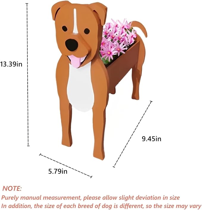 Staffordshire Bull Dog Planter Plant Pots,Cute Dog Flower Planter,Gifts for Pet Lovers,Unique Animal Plant Pots,Office,Indoor Outdoor Garden Decor(9.45 * 5.79 * 13.39in)