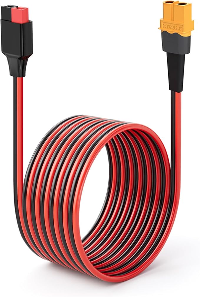 ELFCULB XT60 to Anderson Adapter, 10AWG XT60 Female to Anderson Connector Cable for Portable Power Station UAV RC Battery (20FT)