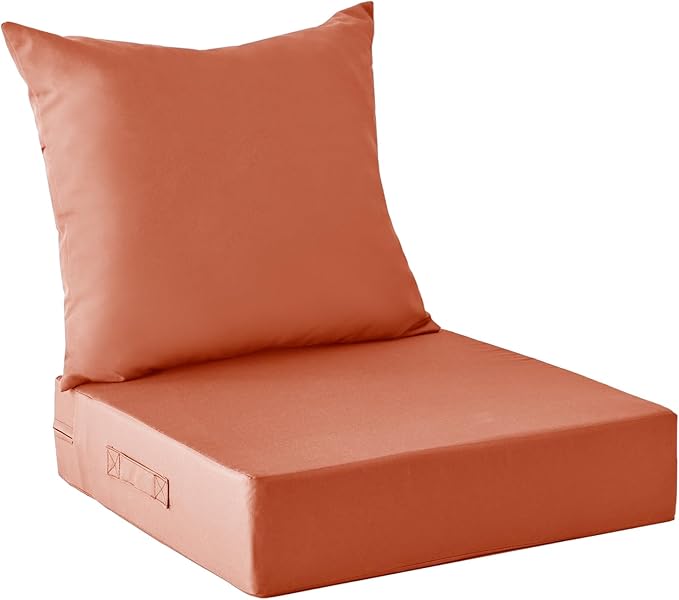 IPYNBAP Outdoor Cushions for Patio Furniture,Outdoor Seat Cushion Set 24 x 24 x 4 Inch,Waterproof & Fade Resistant Outdoor Chair Cushions,Deep Patio Chair Cushion with Removable Cover,Spice