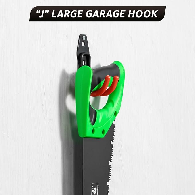40 Pack Garage Hooks, Heavy Duty Steel Wall Mount Utility Hangers with Anti-Slip Coating for Hanging Bikes, Ladders, Power Tools, and Garden Equipment