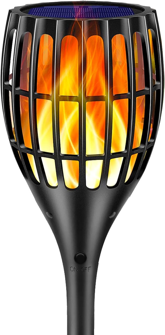 Solar Torch Lights Outdoor with Flickering Flame, Upgraded 96 LED 43 Inch Waterproof Dancing Flames Solar Garden Lights, Auto Dusk to Dawn Landscape Decoration Pathway Patio Lights, 1 Pack