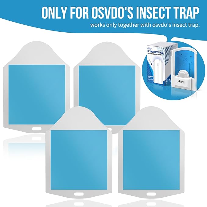 10 Trap Refills, Flying Insect Trap Refill Kit NO Device - 10 Pcs Glue Cards, Each Glue Card Lasts up to 35-Days or Until Full Flying Insect Trap (10 Refills)