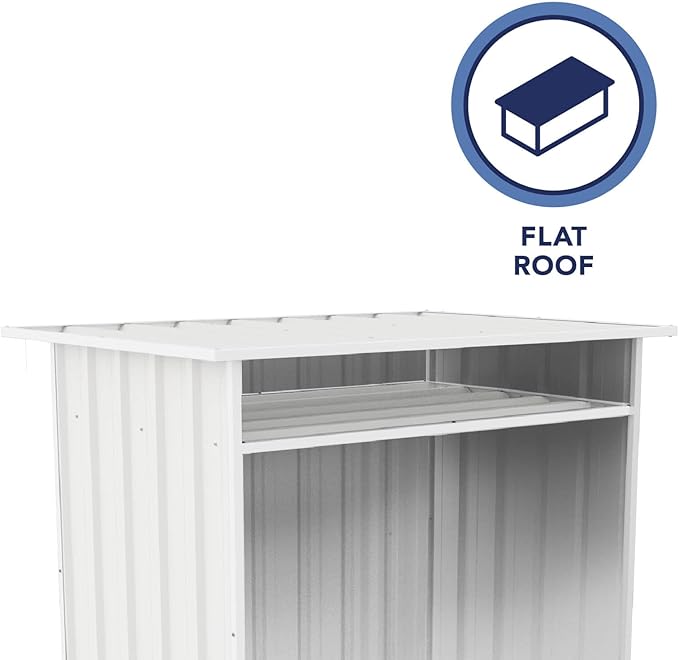 ABSCO 4' x 2.5' x 3.7' DIY Galvanized Steel Firewood Shed, Surfmist White