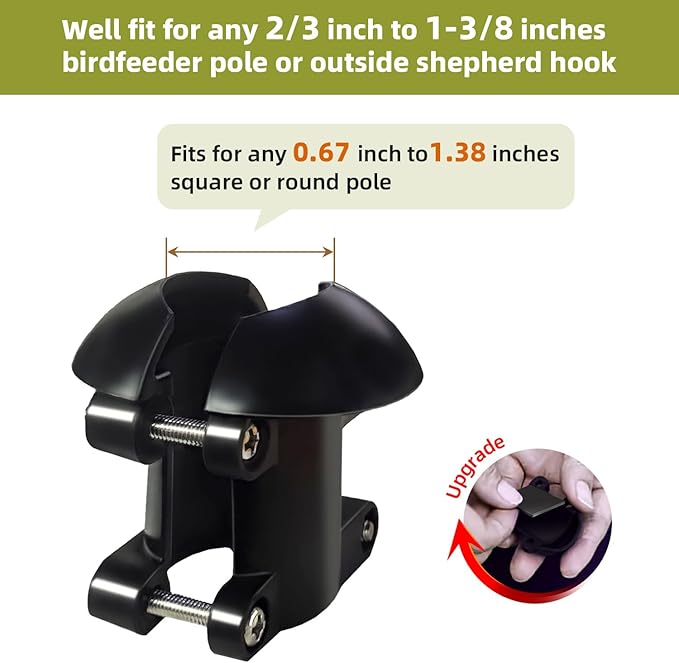 2 Pack Squirrel Baffle for Bird Feeder Pole, Outside Pole Mount Bird House Guard for Outdoor Shepherd’s Hook (2 Pack-16 inch)