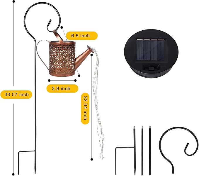 Watering Can with Lights,Solar Lanterns Outdoor Hanging Waterproof Garden Decor,Solar Outdoor Garden Decorative,Decorations for Lawn Path Patio (1)