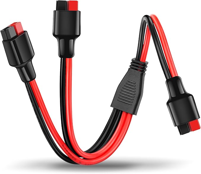 10AWG Anderson Y Splitter Cable Solar Panel Connector Branch Parallel Adapter Cable for Portable Solar Generator Power Station Compatible with GZ Jackery High Power Pole Port Connector
