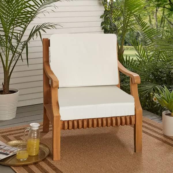 Patio Seat Cushion Covers,Washable Slip Covers Replacement,Waterproof Outdoor Furniture Chair Cushion Pillow Seat Cover for Couch,Garden,Sofa,Khaki,24"×24"×4"(4 Covers Only)