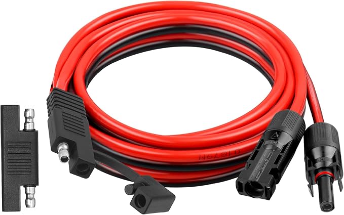 XRDS -RF 10AWG SAE to Solar Panel Connector Cable 6FT, Heavy-Duty Tinned Copper, Solar Extension Cable with SAE Polarity Reverse Adapter for Solar Power Systems and Battery Connections