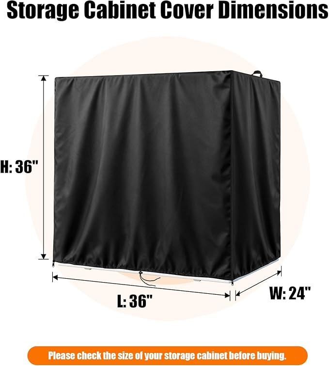 Kasla Storage Cabinet Cover, Outdoor Chest Storage Waterproof Cover, Weatherproof Cabinets Covers for Kitchen Patio Garden Backyard - 36"Lx24"Wx36"H
