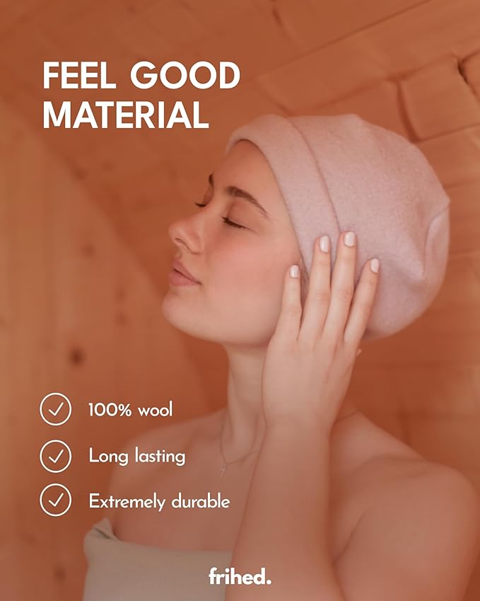 frihed. Sauna hat - Made of woolwalk - 100% Sheep's Wool - Premium Sauna Accessory - Flexible Size - Made in Germany