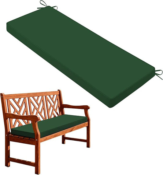 Outdoor Bench Cushions for Outdoor Furniture, 45x18 Inch, Waterproof Patio Furniture Cushion, Fade Resistant Bench Cushions for Porch Swing, Long Bench, Indoor, Dark Green