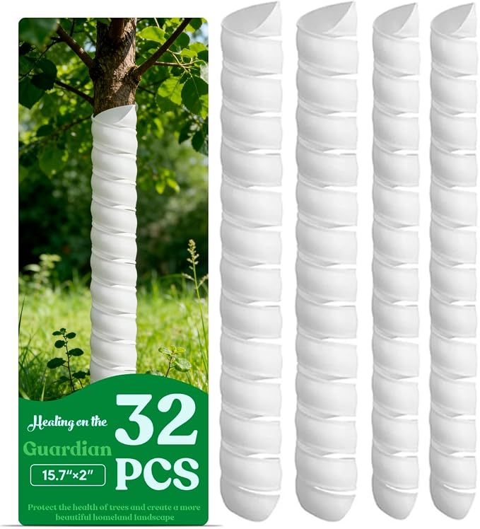 32 PCS Tree Trunk Protector, 2-Sized Sapling bark Protection Tubes, Protecting Trees from Rabbits, Cats, Animals and Lawn mowers