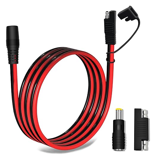 COMeap 6FT 1.8M SAE to DC8mm Female Adapter for Jackery Solar Panel, with Polarity Reverse Adapter DC7909 to DC8020 Converter for Explorer Series/GZ Portable Power Station Solar Generator 14AWG