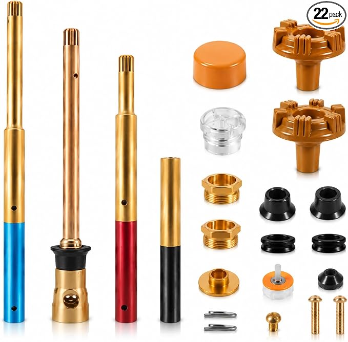 for Woodford Frost Free Faucet Repair Kit Combo 22 PCS Complete Set, RK-ADJ-PRV Adjustable Rod & RK-17MH Model 17 Valve Parts, Compatible with 14 16 17 19 22 V22, Fix Leaks & Freeze Damage
