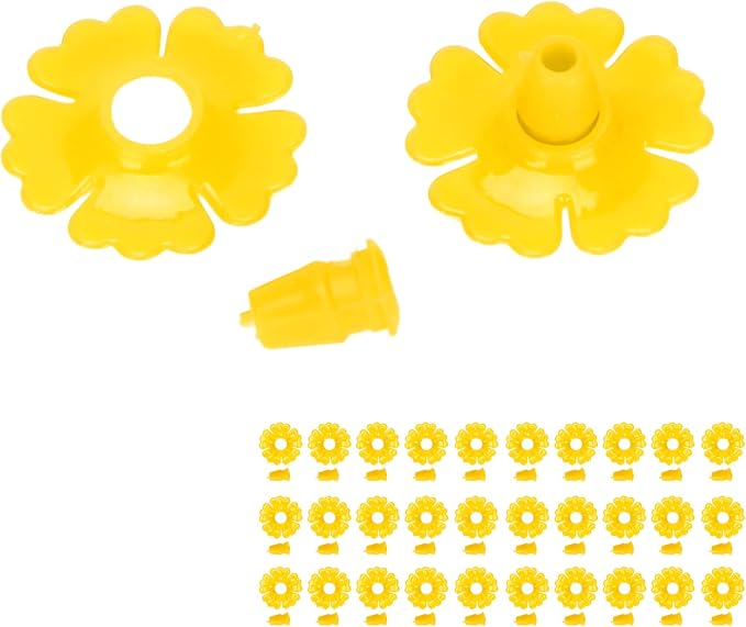 30 Set Hummingbird, Hanging Bird Feeding Ports Star Shaped Flexible Feeder Flowers Replacement Hummingbird Replacement Parts Garden SuppliesYellow (Yellow)