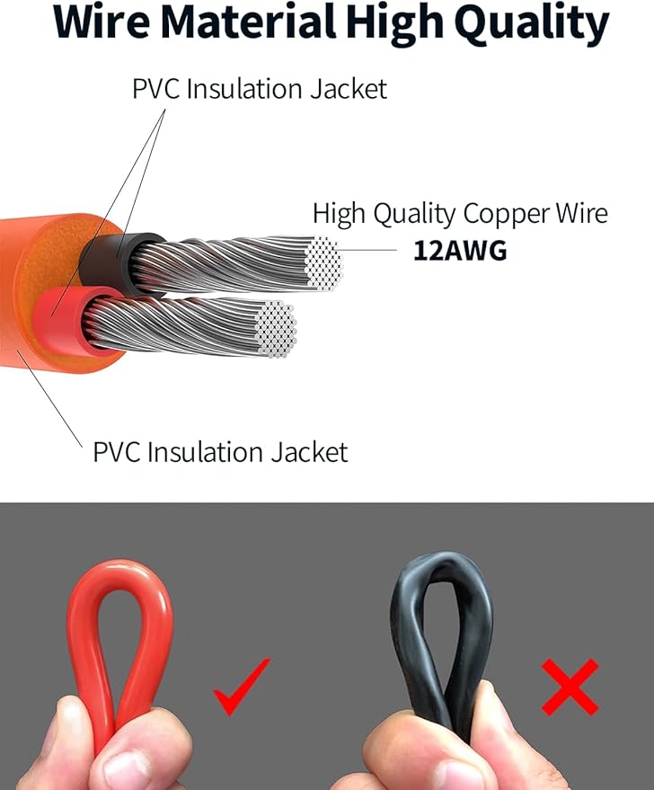 10FT Solar to XT60 Connector Charge Extension Cable 12AWG 3M, Tonton M-C-4 to XT60 Adapter Solar Cable for ECOFLOW RIVER & DELTA Series Portable Power Station, Solar Generator, RV Foldable Solar Panel