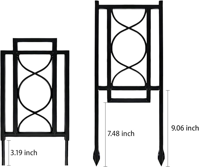 2 Pack 31.5'' Hx8'' W Black Metal Chic Garden Trellis for Climbing Plants - Outdoor Decorative Metal Flower Trellis - Black