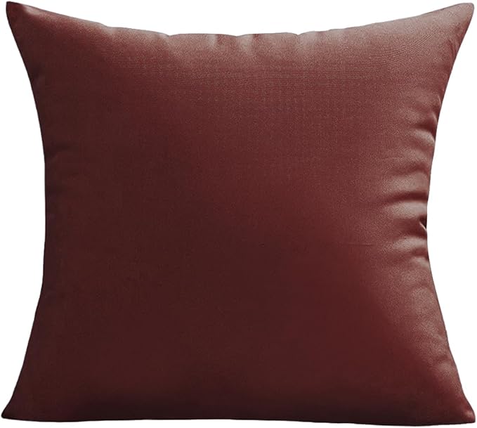 VAKADO Outdoor Waterproof Throw Pillow Covers 26X26 Set of 2 Decorative WineRed Patio Furniture Cushion Cases Outside Decor for Couch Garden Bench Porch