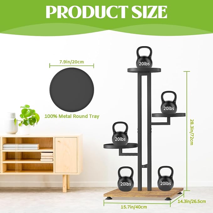 iDavosic.ly 4 Tier Plant Stand for Indoor Outdoor Set of 2, Folding Corner Orchid Pot Display Rack and Metal Tall Flower Holder Shelf with Wheels for Patio Porch Garden Balcony Bedroom